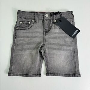 True Religion Kids Gray Washed Denim Shorts Sz 3T NWT
